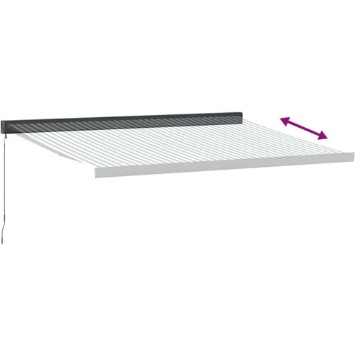 Tenda na uvlačenje antracit-bijela 4x3 m od tkanine i aluminija Slike