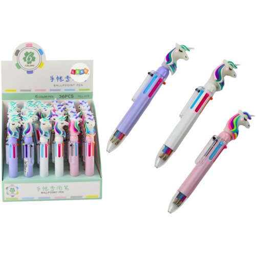  Multicolor Unicorn Automatic Pen 6 Colors Mix Slike