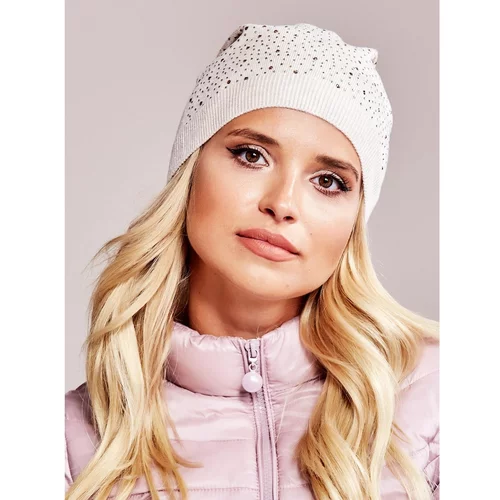Fashion Hunters Light gray beanie with an applique