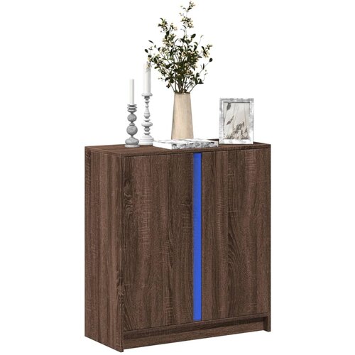 vidaXL Komoda z LED rjavi hrast 77x34x85 cm inženirski les Cene
