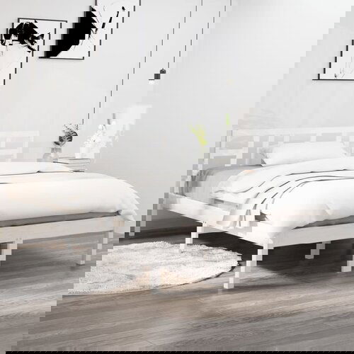Furnova Posteljni okvir bel iz trdnega lesa 120x200 cm, (21942999) Slike
