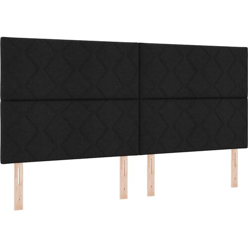  Krevet s opruga kutije s LED trakama Crna 200 x 200 cm tkanina Slike