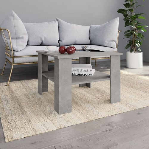 VidaXL Klubska mizica betonsko siva 60x60x42 cm iverna plo&amp;scaron;ča Slike