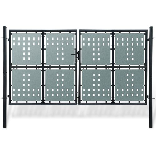 vidaXL Enojna ograjna vrata 300x250 cm črna Cene