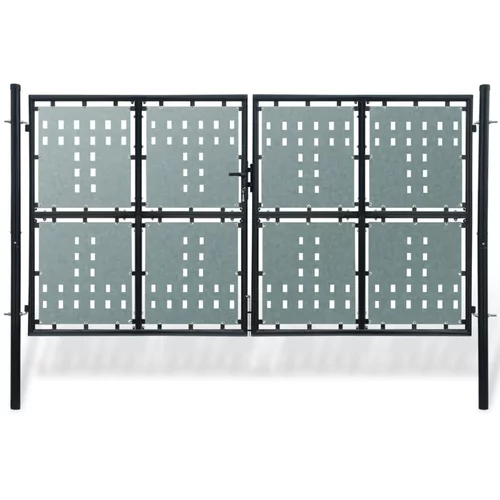 vidaXL Enojna ograjna vrata 300x250 cm črna