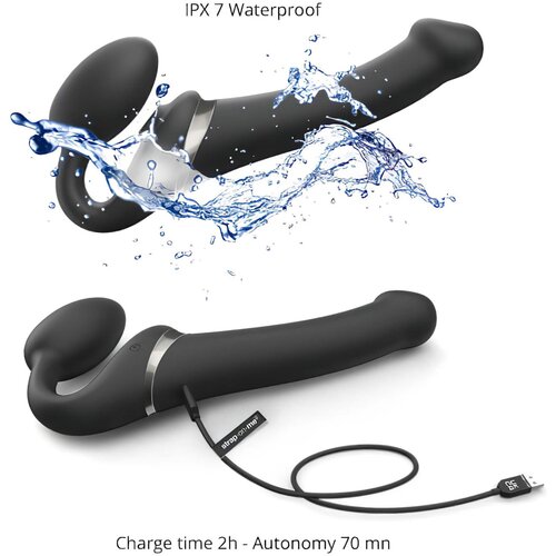 Strap-On-Me S - vibrator sa zračnim valovima koji se pričvr&amp;scaron;ćuje - mali (crni) Slike