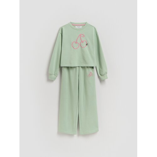 Reserved GIRLS` JOGGING TOP & TROUSERS - bljedozeleno Cene