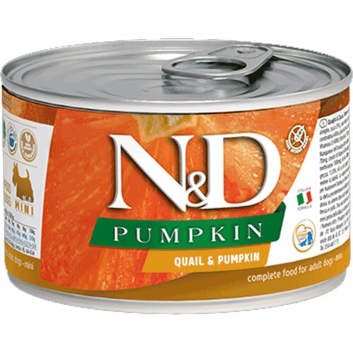 N&d Pumpkin konzerva za pse Mini Adult, Bundeva i Prepelica, 140 g Cene