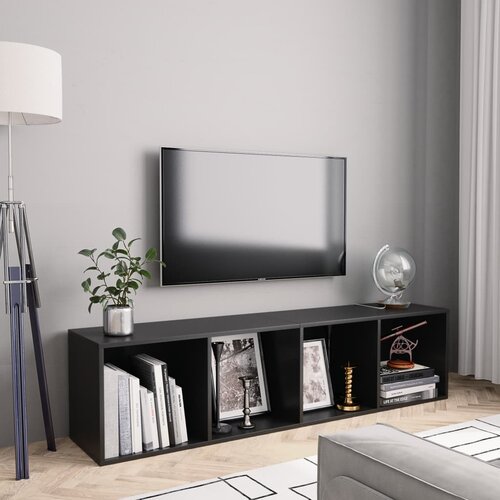 VidaXL ormarić za knjige/TV crni 143 x 30 x 36 cm Slike