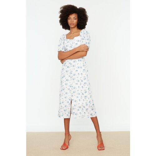 Trendyol White Balloon Sleeve Shirt Dress Slike