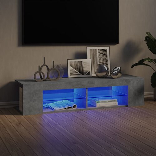 TV ormarić s LED svjetlima siva boja betona 135 x 39 x 30 cm Cijene