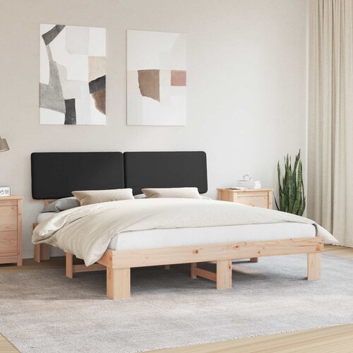 vidaXL krevetni okvir s tapiciranim uzglavljem crna 200 x 200 cm Cijene