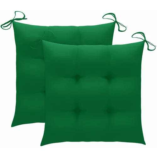  Jastuci za stolice 2 kom zeleni 50 x 50 x 7 cm od tkanine