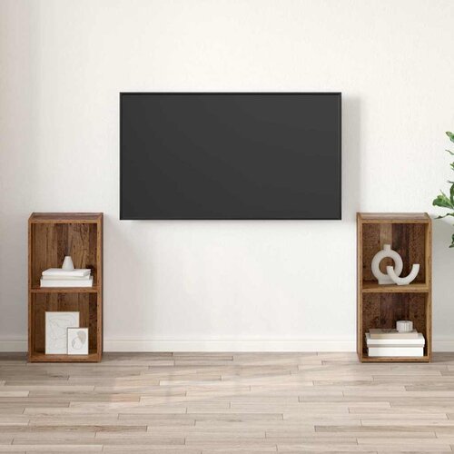  Set TV komoda Zidne 2 pcs Staro drvo 72 x 35 x 36,5 cm Slike