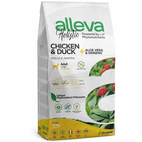 Alleva holistic adult chicken and duck maxi 12 kg Slike
