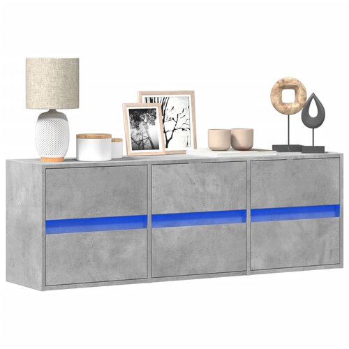 vidaXL Stenska TV omarica z LED lučkami betonsko siva 130x31x45 cm Cene