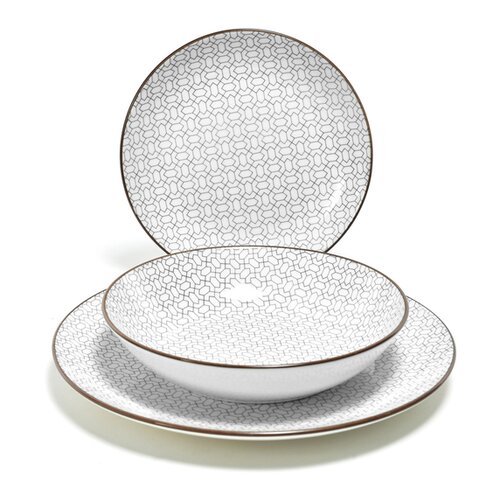 Mhome 18-delni set krožnikov Aurora, porcelan Slike