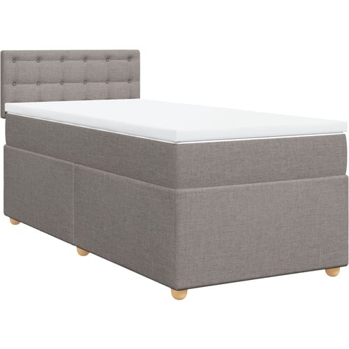 vidaXL Box spring postelja z vzmetnico taupe 90x190 cm blago, (21292090) Cene