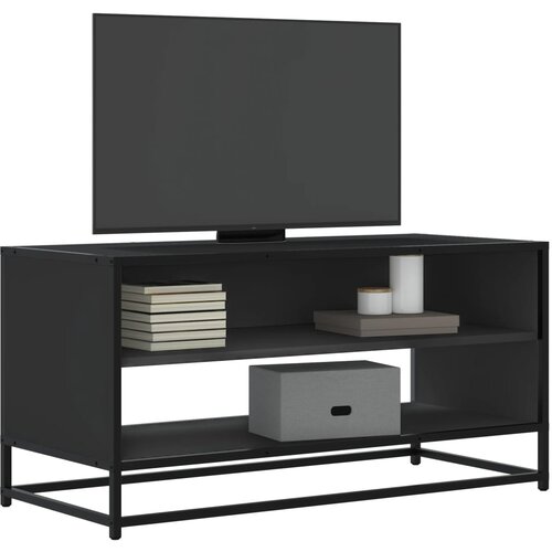TV ormarić crni 91 x 40 x 46 cm konstruirano drvo i metal Cijene