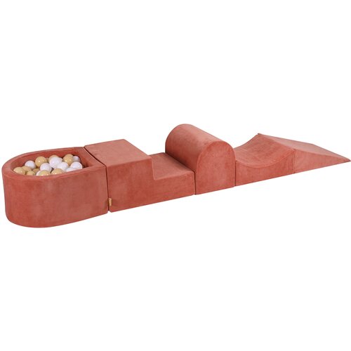 MeowBaby Foam Playground 4-delni komplet za igranje bazena s penasto žogo, 100 žog Velvet Marsala Red: bela/bež, (21333874) Cene