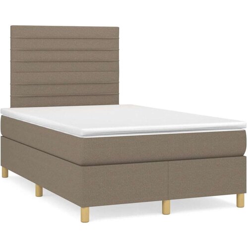  Krevet s oprugama i madracem LED smeđesivi 120x190cm od tkanine Cijene