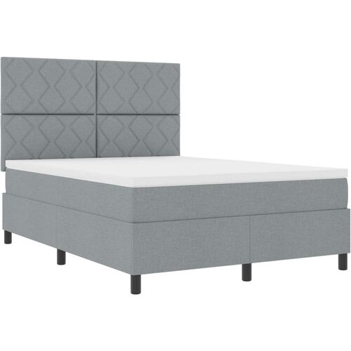 VidaXL Krevet s box springom s du&amp;scaron;ekom Svijetlosivi 160x200 cm tkanina Slike