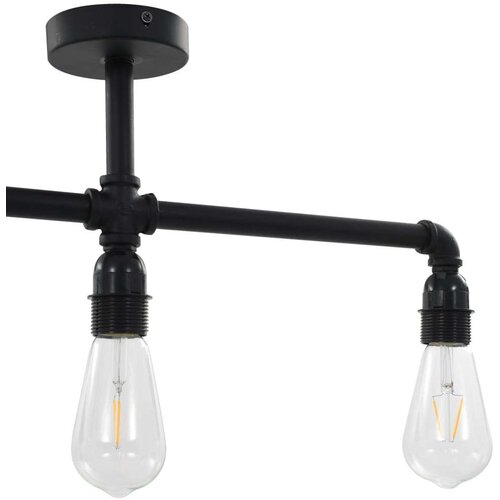 vidaXL stropna svjetiljka crna 3 x žarulja E27 Cene