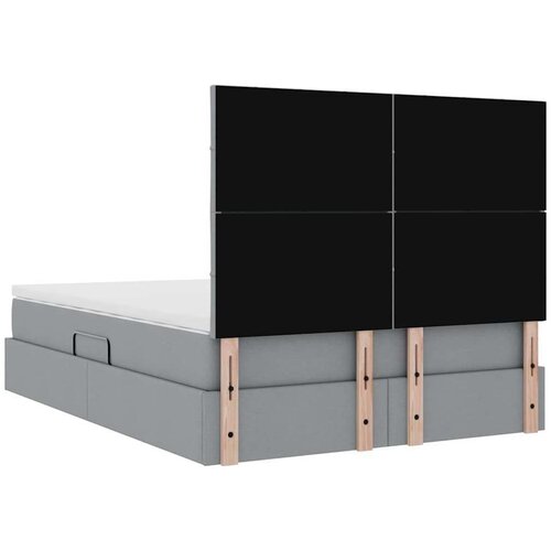  Krevet s od storage Svijetlo siva 140 x 190 cm Lažna koža Slike
