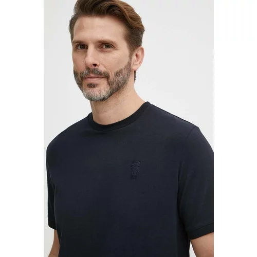 Karl Lagerfeld Majica kratkih rukava za muškarce, boja: tamno plava, bez uzorka, 542221.755055