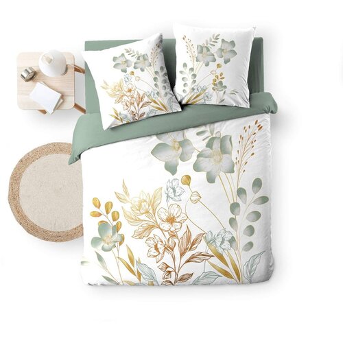 Douceur d int&amp;eacute;rieur Bela/zelena bombažna posteljnina za zakonsko posteljo/podalj&amp;scaron;ana 240x220 cm Lolita &amp;ndash; Slike