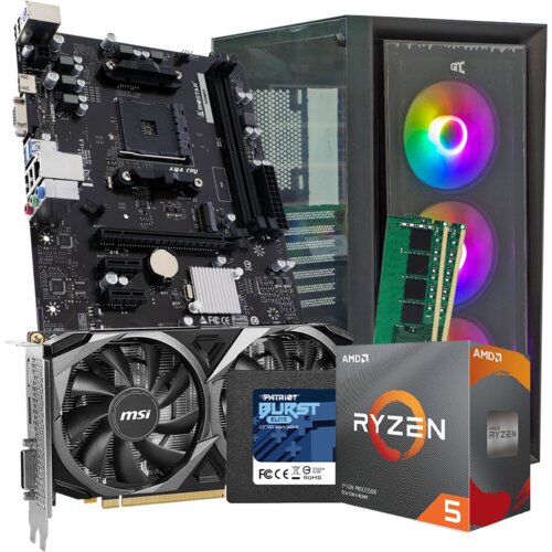 GNC GAMER SUPER NATURALE III Ryzen 5 3600 4.2GHz, MB B550, RAM 16GB DDR4 3200MHZ, SSD 480GB, GTX 3050 8GB, no OS, 2y Slike