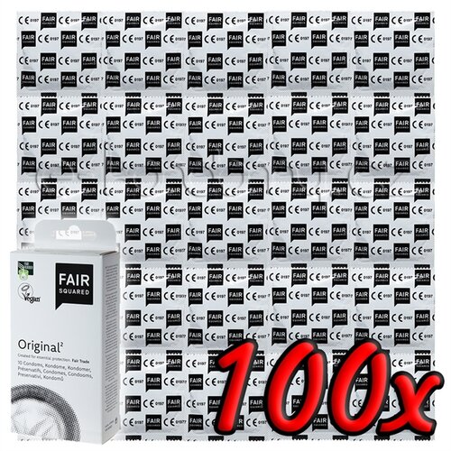 FAIR Squared Original - Fair Trade Vegan Condoms 100 pack Slike