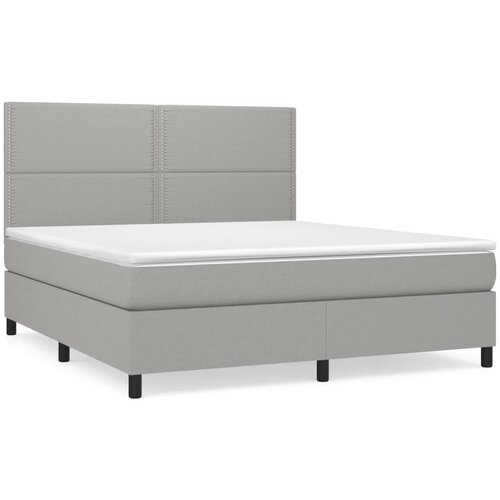 Maison Chic Box spring postelja - Vzmetna postelja z vzmetnico svetlo siva 180x200 cm blago SL19309, (21893493) Cene