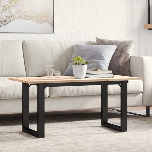 vidaXL Stolić za kavu O-oblika 90x40x45 cm borovina i lijevano željezo Cijene