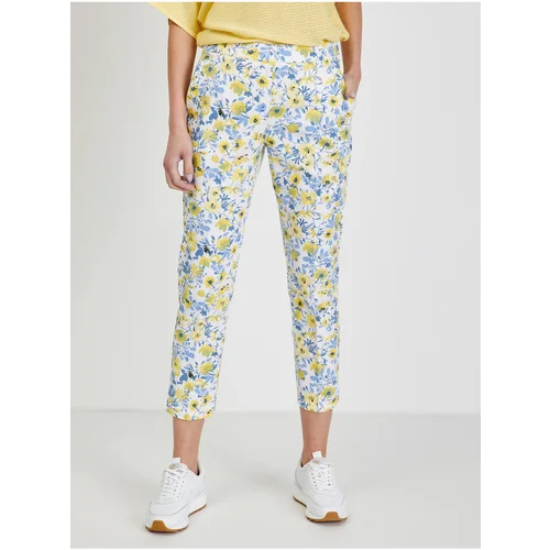 Orsay White Women's Shortened Flowered Trousers - Ladies