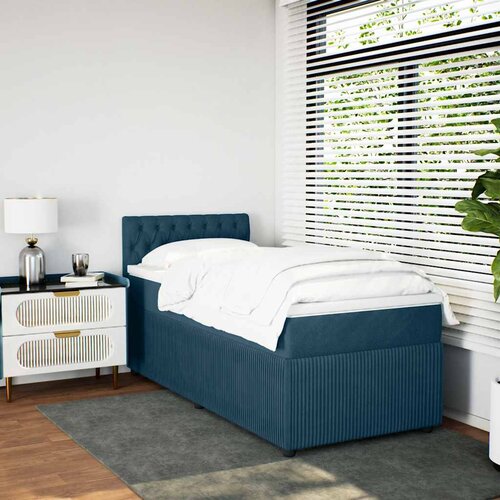 Box spring krevet s madracem plavi 90x190 cm bar&amp;scaron;unasti Slike