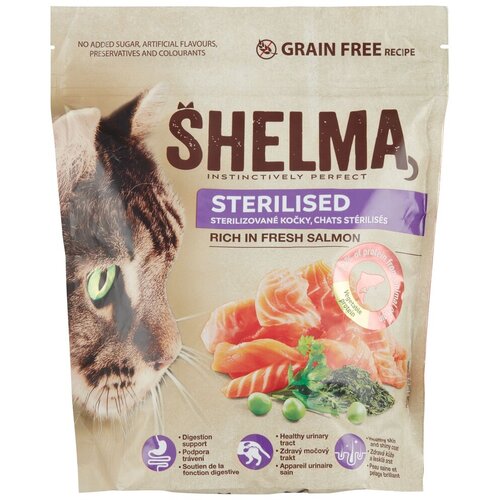 SHELMA Suha hrana za mačke losos Sterile Adult, 750 g Cijene