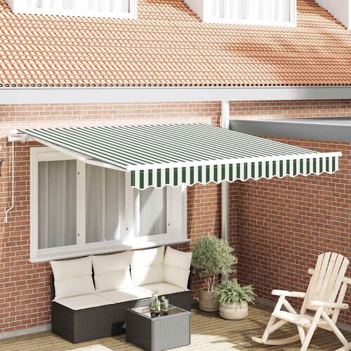  Skrovita tenda Zelena i bijela 350 x 250 cm Cijene