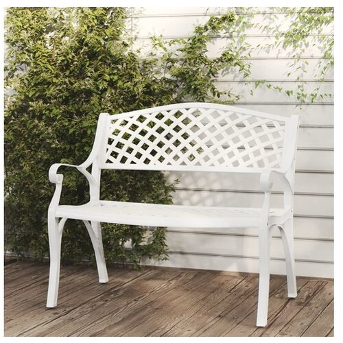  Vrtna klop 102 cm liti aluminij bele barve Cene