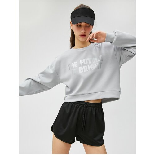 Koton Printed Crop Sports Sweatshirt Modal Blend Slike