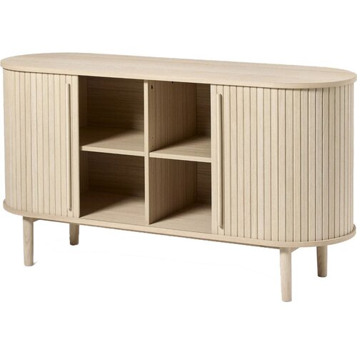 Unique Furniture komoda v hrastovem dekorju z drsnimi vrati v naravni barvi 140x76x45 cm meta &amp;ndash; Slike