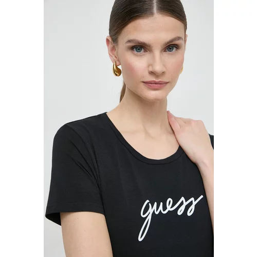 Guess Kratka majica ženski, črna barva