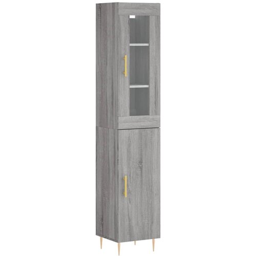 Maison Chic Visoka omara - Komoda - Predalnik siva sonoma 34,5x34x180 cm inženirski les, (21719367) Slike