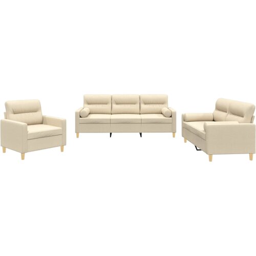 vidaXL 3-dijelni set sofa s jastucima krem od mikrovlakana Cijene