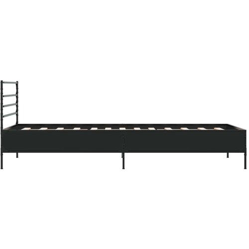 VidaXL Okvir kreveta crni 90 x 200 cm konstruirano drvo i metal Slike