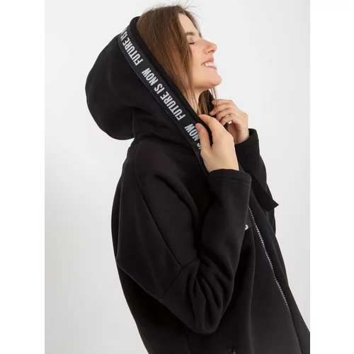 Fashion Hunters Black sweatshirt with zipper hood