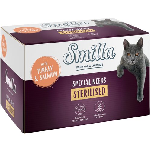 Smilla Sterilised pladnji 6 x 100 g - Puran z lososom Cene