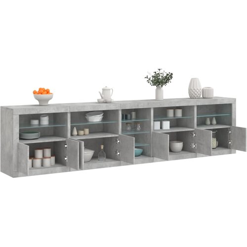 The Living Store Komoda z LED lučkami betonsko siva 283x37x67 cm - Komoda, (21837641) Cene
