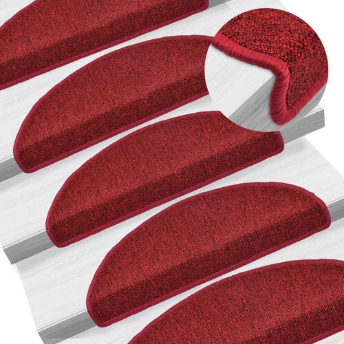 VidaXL otirači za stepenice 15 kom bordo crveni 65 x 24 x 4 cm Slike