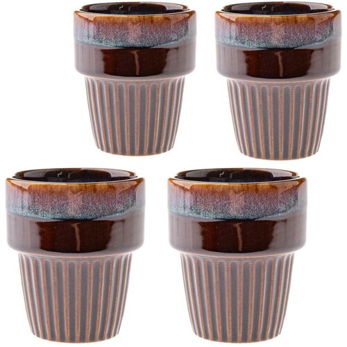 Dakls Smeđe šalice u setu 4 kom za espresso od kamenine 100 ml Tone – Cijene